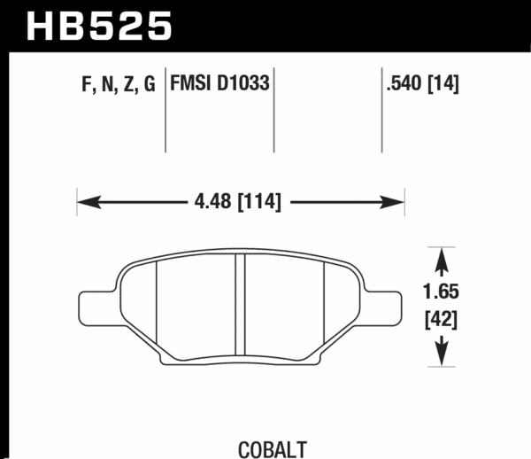 HB525F.540 - Hawk HPS Brake Pads; Rear - Image 2