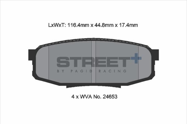 T8084SP2001 - Pagid Street+ Brake Pads; Rear - Image 2