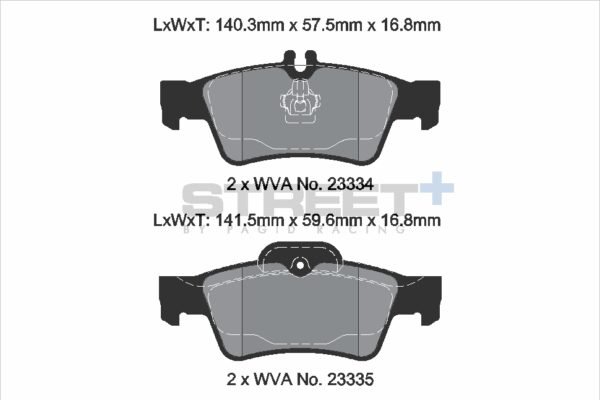 T8029SP2001 - Pagid Street+ Brake Pads; Rear - Image 2