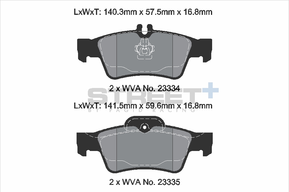 T8029SP2001 - Pagid Street+ Brake Pads; Rear - Image 2