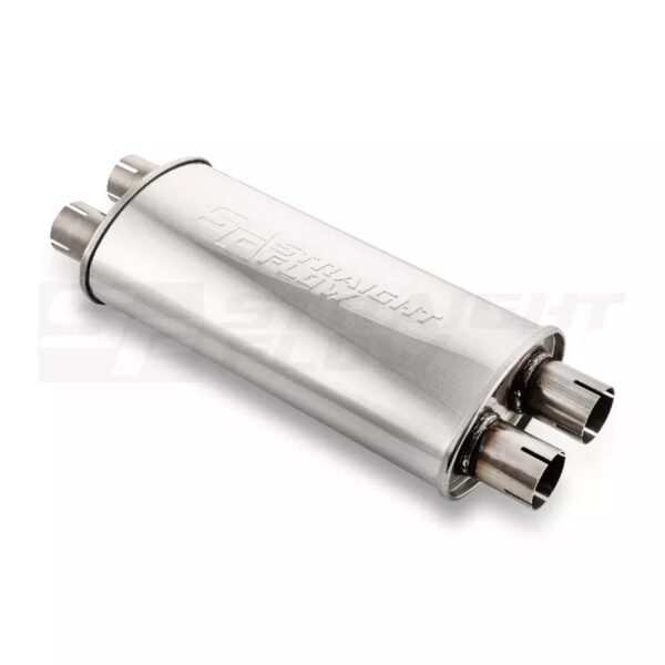 Muffler Oval 2X2 115/185mm L-420mm D-51 SS - Image 2
