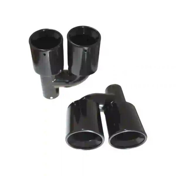 Black exhaust tips set slant cut offset D-114mm - Image 6
