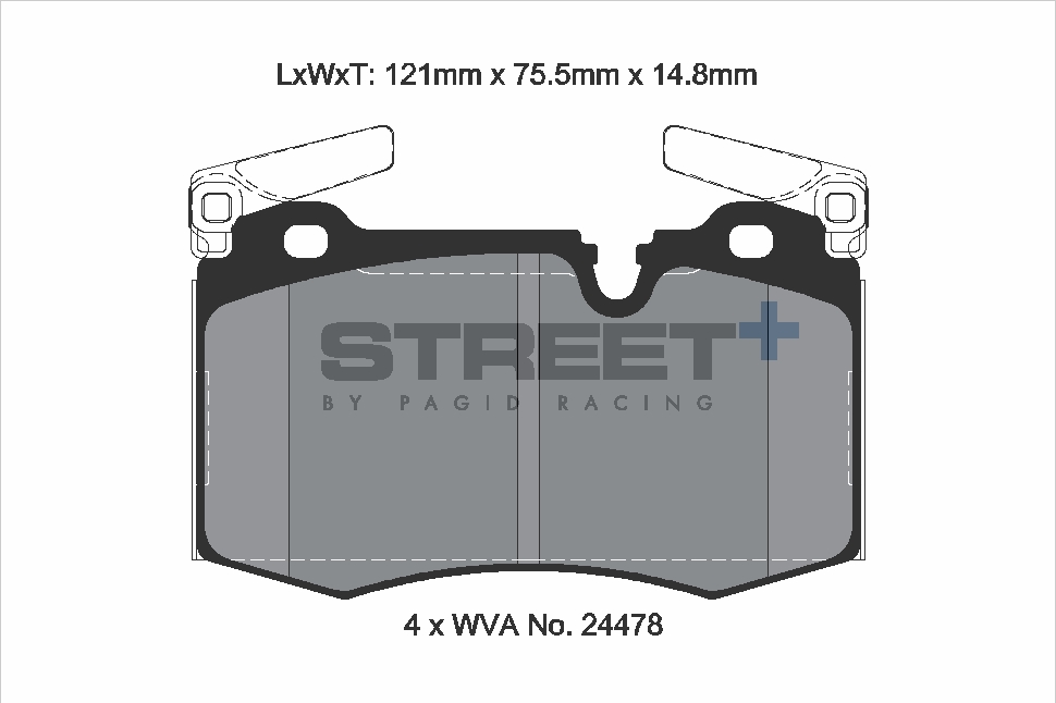 T8188SP2001 - Pagid Street+ Brake Pads; Front - Image 2