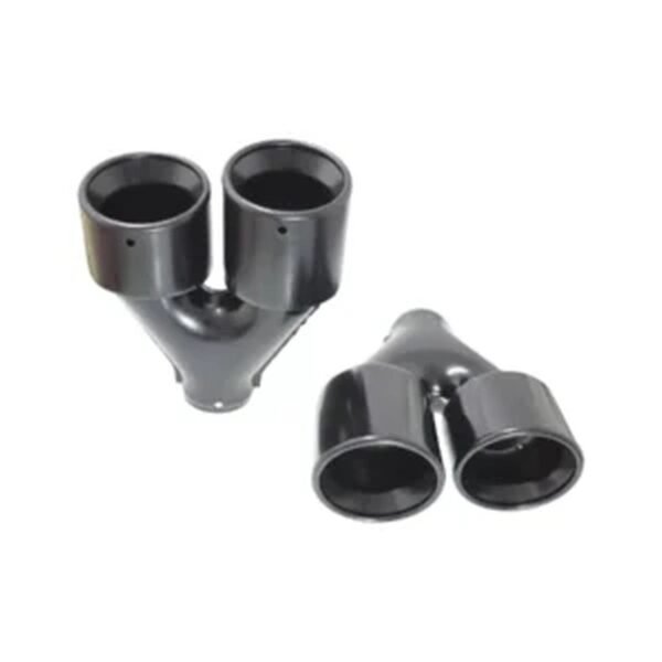 Black exhaust tips set slant cut offset D-114mm - Image 3