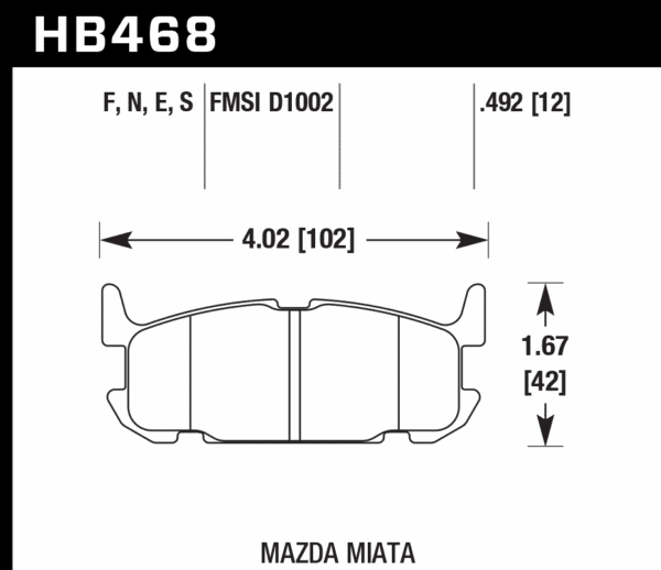 HB468N.492 - Hawk HP Plus Brake Pads; Rear - Image 2
