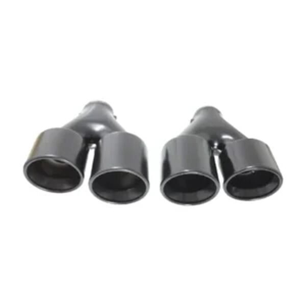 Black exhaust tips set slant cut offset D-114mm - Image 2