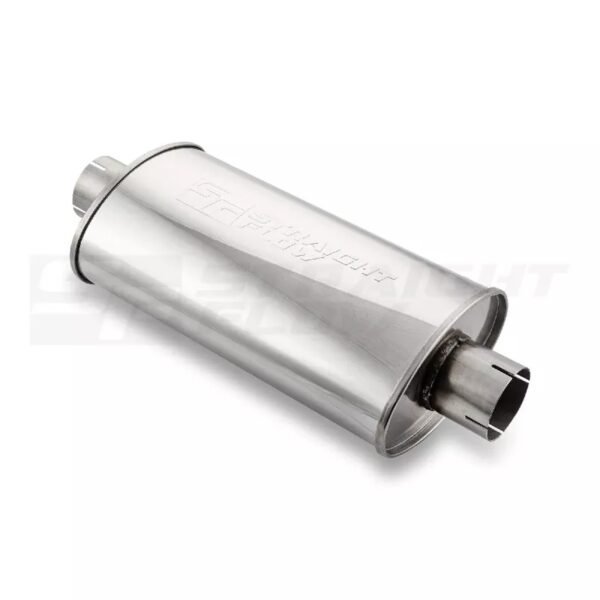 Muffler Oval C/C 140/220mm L-420mm D-76 SS