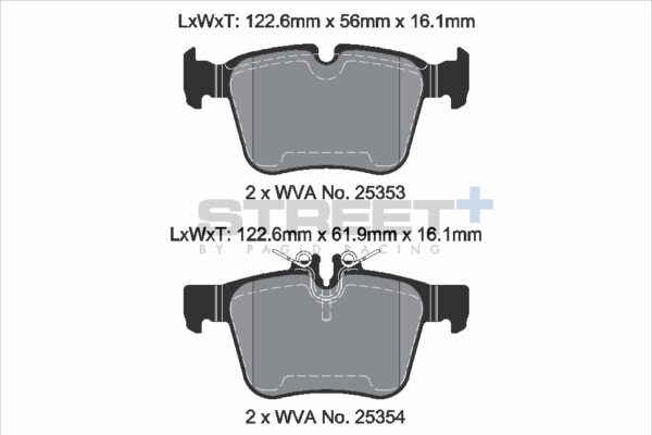 T8118SP2001 - Pagid Street+ Brake Pads; Rear - Image 2