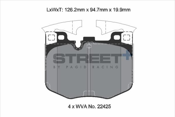 T8209SP2001 - Pagid Street+ Brake Pads; Front - Image 2