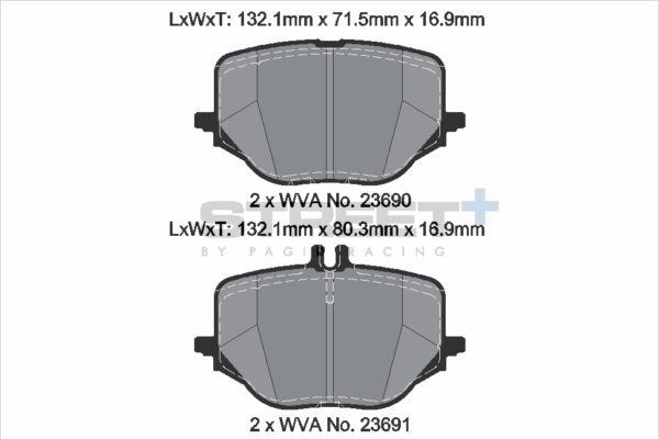 T8314SP2001 - Pagid Street+ Brake Pads; Rear - Image 2