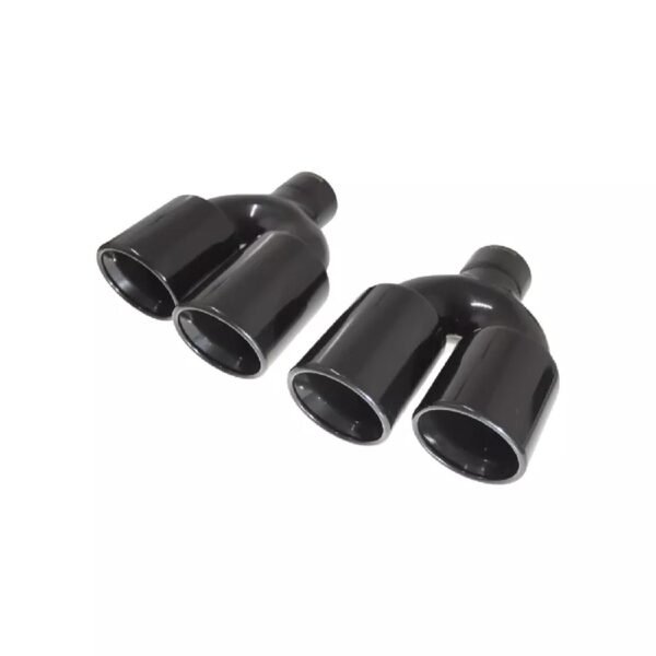 Black exhaust tips set slant cut D-89mm - Image 3