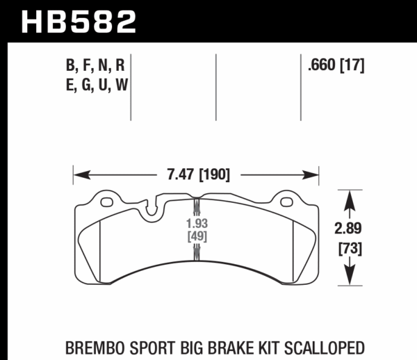 HB582F.660 - Hawk HPS Brake Pads; - Image 2