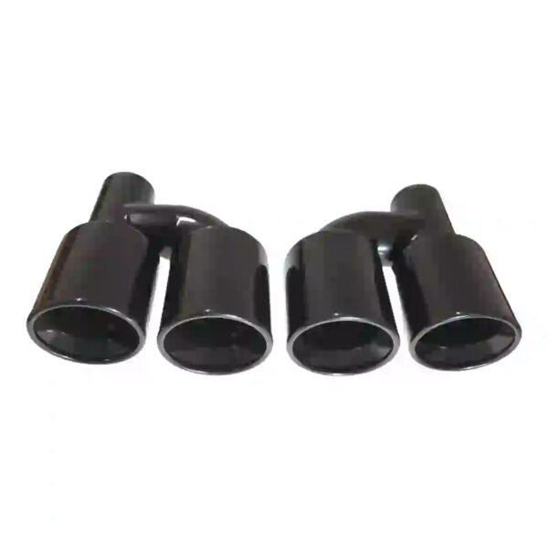 Black exhaust tips set slant cut offset D-114mm - Image 5