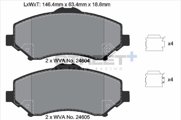 T8082SP2001 - Pagid Street+ Brake Pads; Front - Image 2