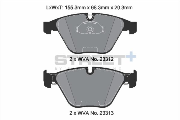 T8024SP2001 - Pagid Street+ Brake Pads; Front - Image 2