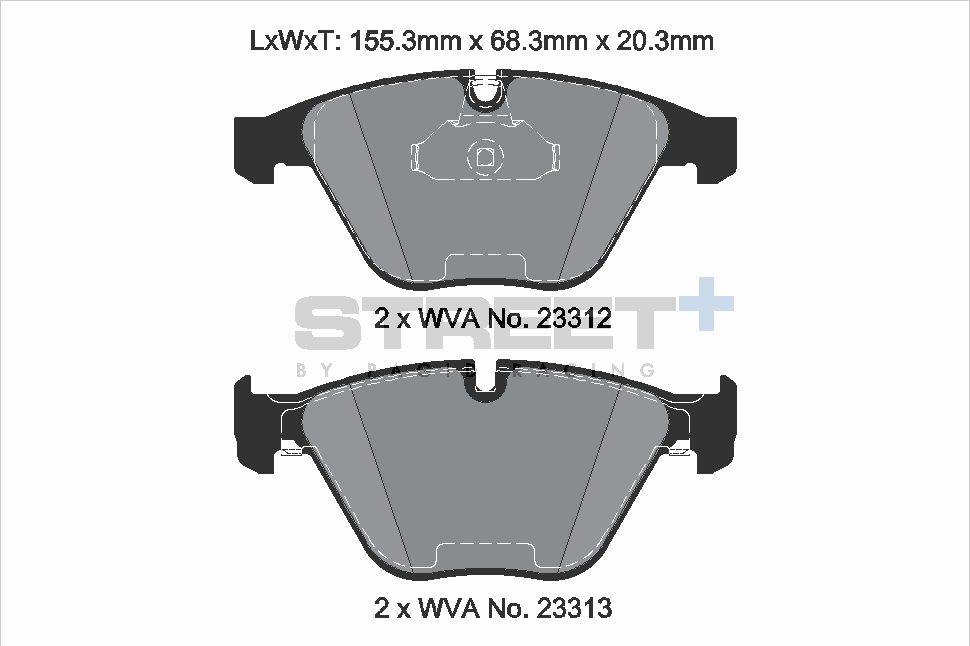 T8024SP2001 - Pagid Street+ Brake Pads; Front - Image 2