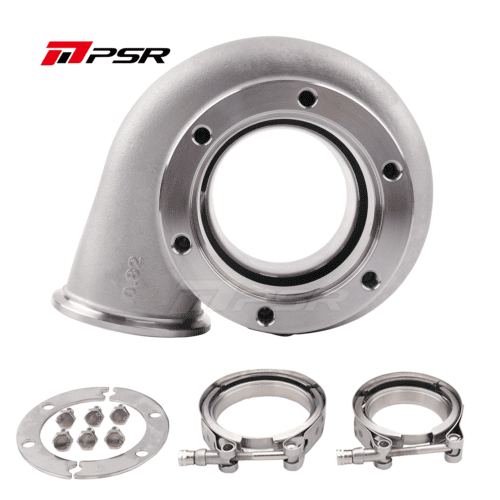 Turbine Housing Drop in Precision PTE Ball Bearing Turbo 6062 6262 – 0.82A/R, 2.5" V-band Inlet, 3" V-band Outlet, Stainless Steel