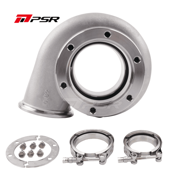 Turbine Housing Drop in Precision PTE Ball Bearing Turbo 6062 6262 - 0.82A/R, 2.5" V-band Inlet, 3" V-band Outlet, Stainless Steel