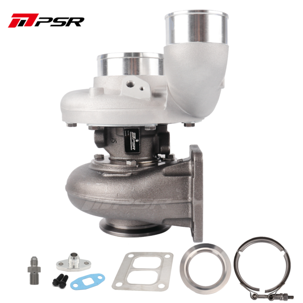 PULSAR Billet 363D 366D 369D DUAL CERAMIC BALL BEARING Turbo with 90¡ã Elbow Outlet Compressor - T4 Divided, 0.91A/R