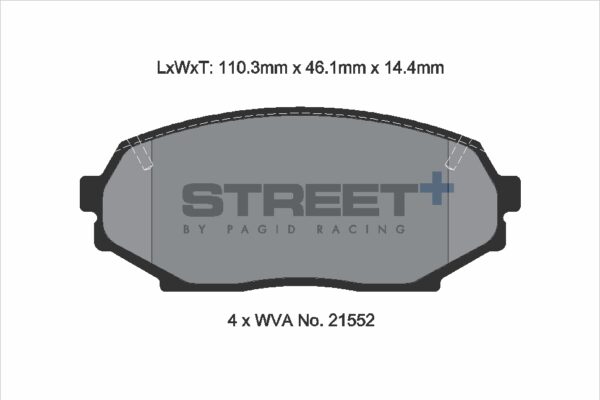T8157SP2001 - Pagid Street+ Brake Pads; Front - Image 2