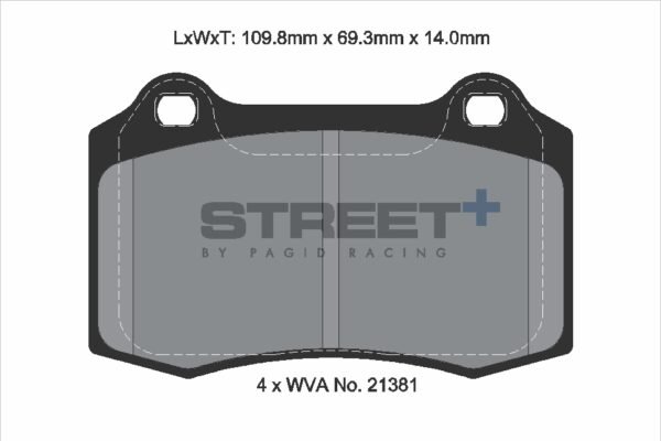 T8155SP2001 - Pagid Street+ Brake Pads; Front - Image 2