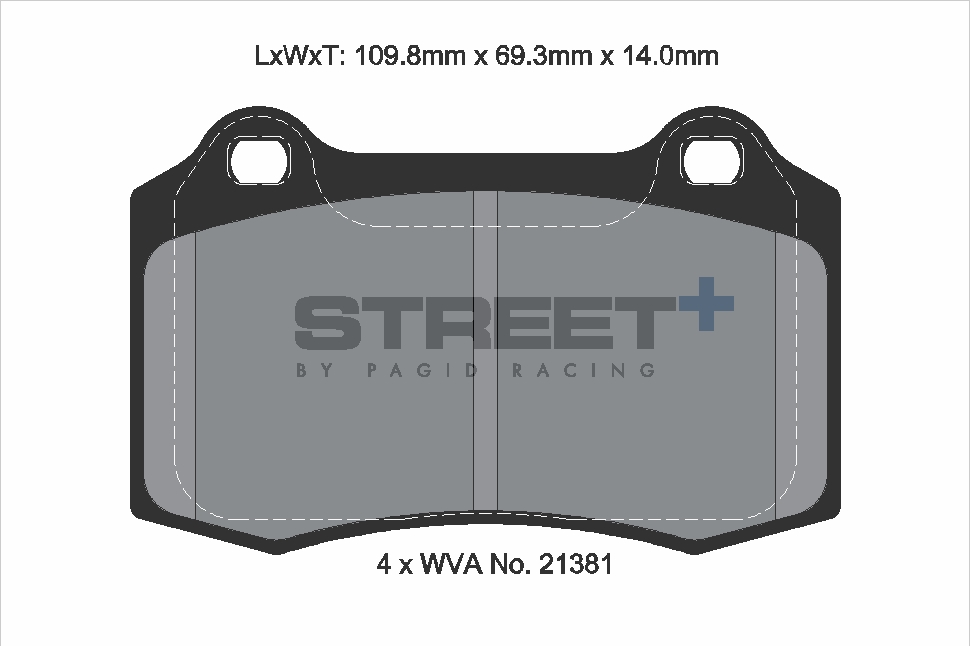 T8155SP2001 - Pagid Street+ Brake Pads; Front - Image 2