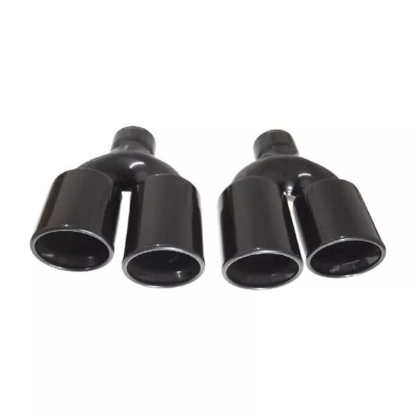Black exhaust tips set slant cut D-89mm