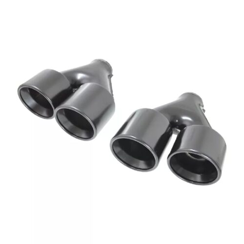 Black exhaust tips set slant cut D-101mm