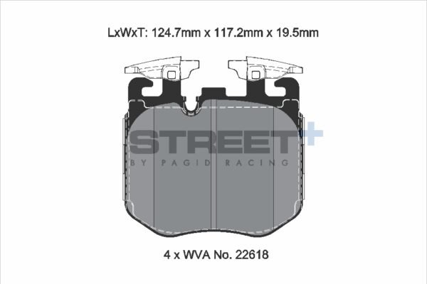 T8226SP2001 - Pagid Street+ Brake Pads; Front - Image 2