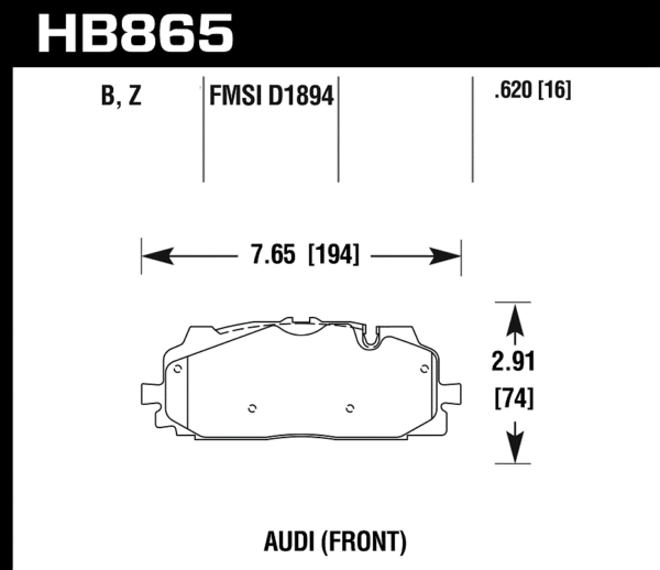 HB865N.620 - Hawk HP Plus Brake Pads; Front - Image 2