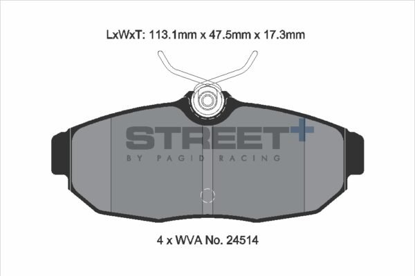 T8140SP2001 - Pagid Street+ Brake Pads; Rear - Image 2