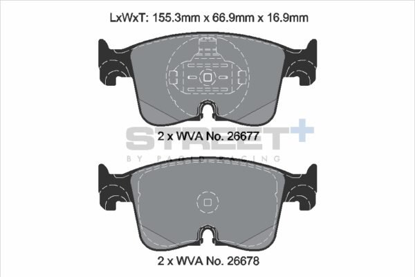 T8231SP2001 - Pagid Street+ Brake Pads; Front - Image 2