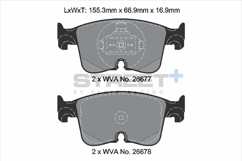 T8231SP2001 - Pagid Street+ Brake Pads; Front - Image 2