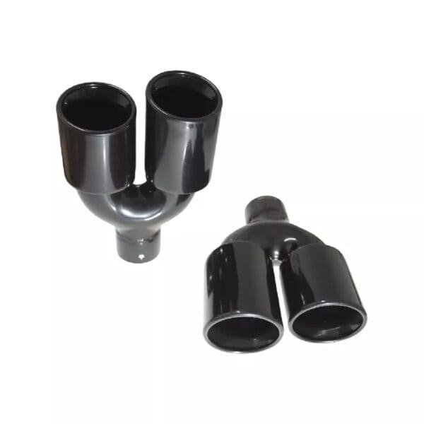 Black exhaust tips set slant cut D-89mm - Image 2