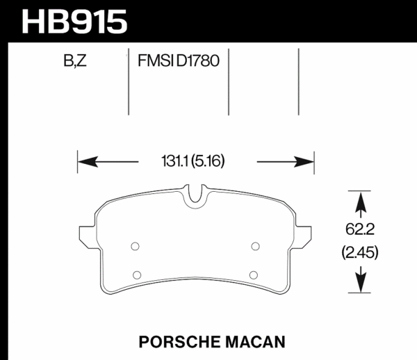 HB915Z.664 - Hawk PC Brake Pads; Rear - Image 2