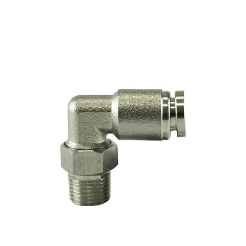1/8" NPT 90Deg Pushloc Fitting – SS – 1/4"
