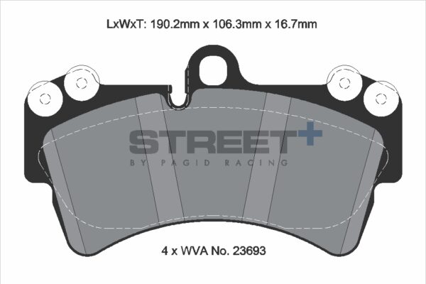 T8038SP2001 - Pagid Street+ Brake Pads; Front - Image 2