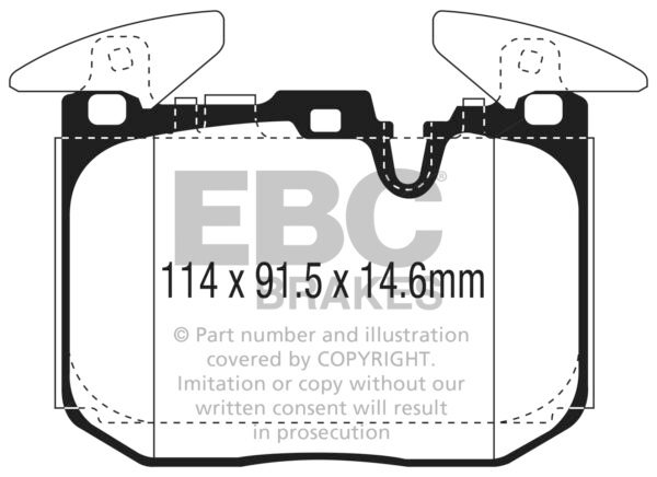 DP42303R - EBC Yellowstuff Brake Pads; Front - Image 2