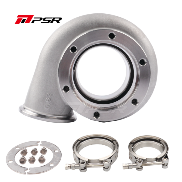 Turbine Housing Drop in Precision PTE Ball Bearing Turbo 6266 6466 6766 - V-band Inlet & Outlet 0.82A/R Stainless Steel