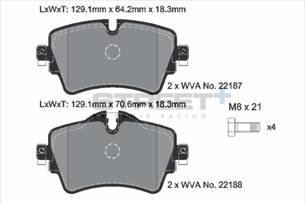 T8161SP2001 - Pagid Street+ Brake Pads; Front - Image 2