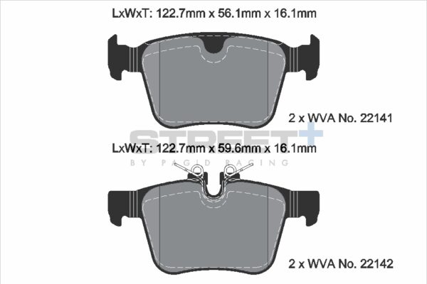 T8012SP2001 - Pagid Street+ Brake Pads; Rear - Image 2