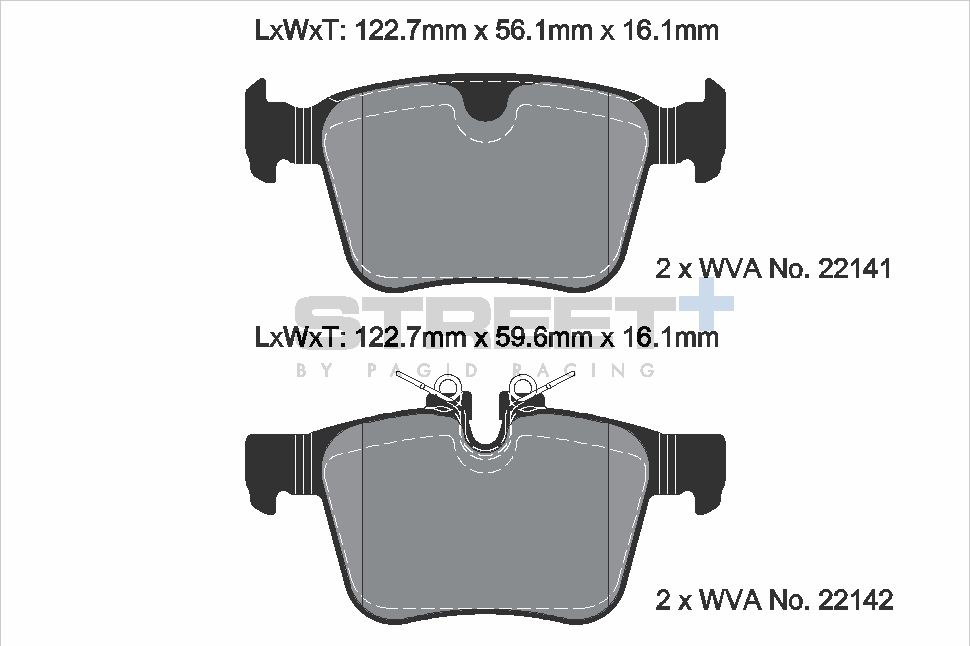 T8012SP2001 - Pagid Street+ Brake Pads; Rear - Image 2