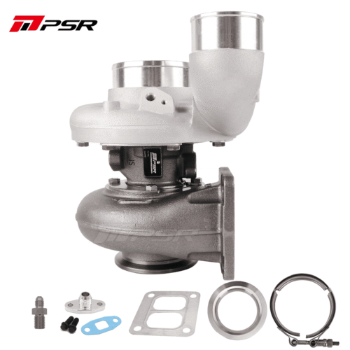 PULSAR Billet 363D 366D 369D DUAL CERAMIC BALL BEARING Turbo with 90¡ã Elbow Outlet Compressor – T4 Divided, 0.91A/R