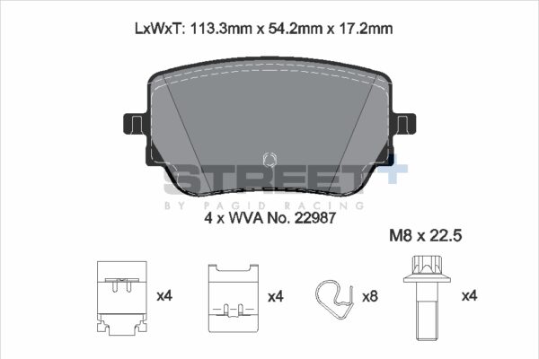 T8213SP2001 - Pagid Street+ Brake Pads; Rear - Image 2