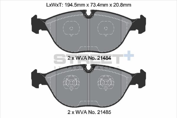 T8156SP2001 - Pagid Street+ Brake Pads; Front - Image 2