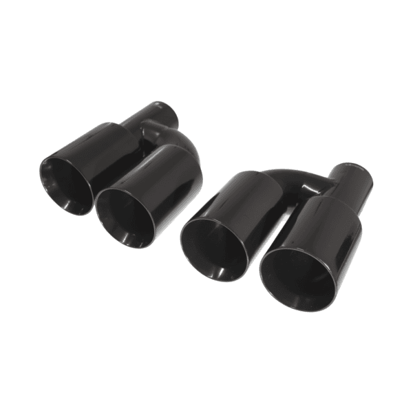 Black exhaust tips set straight cut offset D-89mm - Image 2