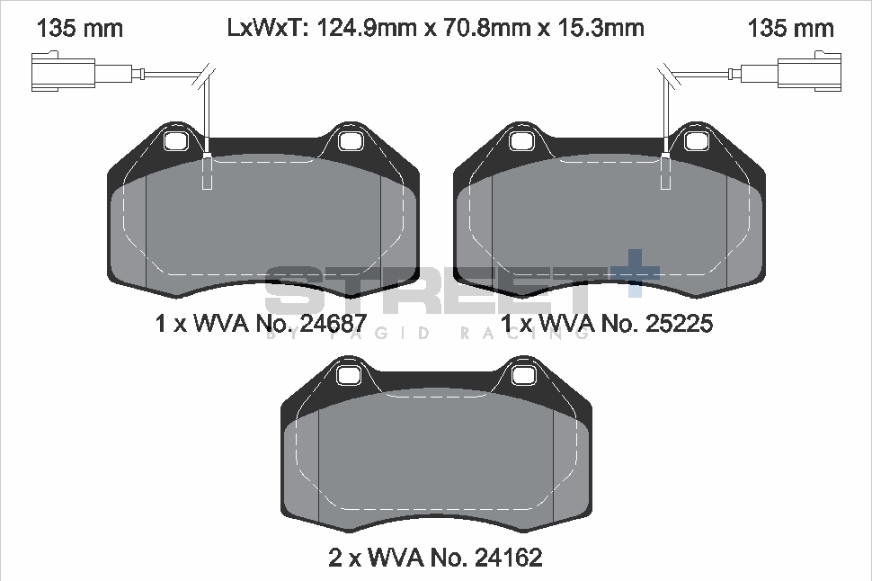 T8190SP2001 - Pagid Street+ Brake Pads; Front - Image 2