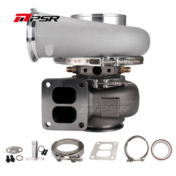 PSR Forward Rotation 7375G Dual Ball Bearing Turbocharger HP Rating 1200 - .95A/R T4 Divided INLET,V-BAND OUTLET