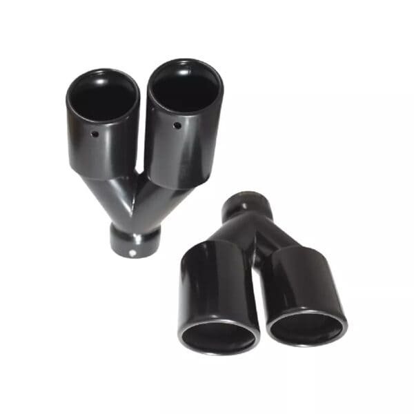 Black exhaust tips set slant cut D-76mm - Image 3