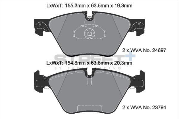 T8089SP2001 - Pagid Street+ Brake Pads; Front - Image 2